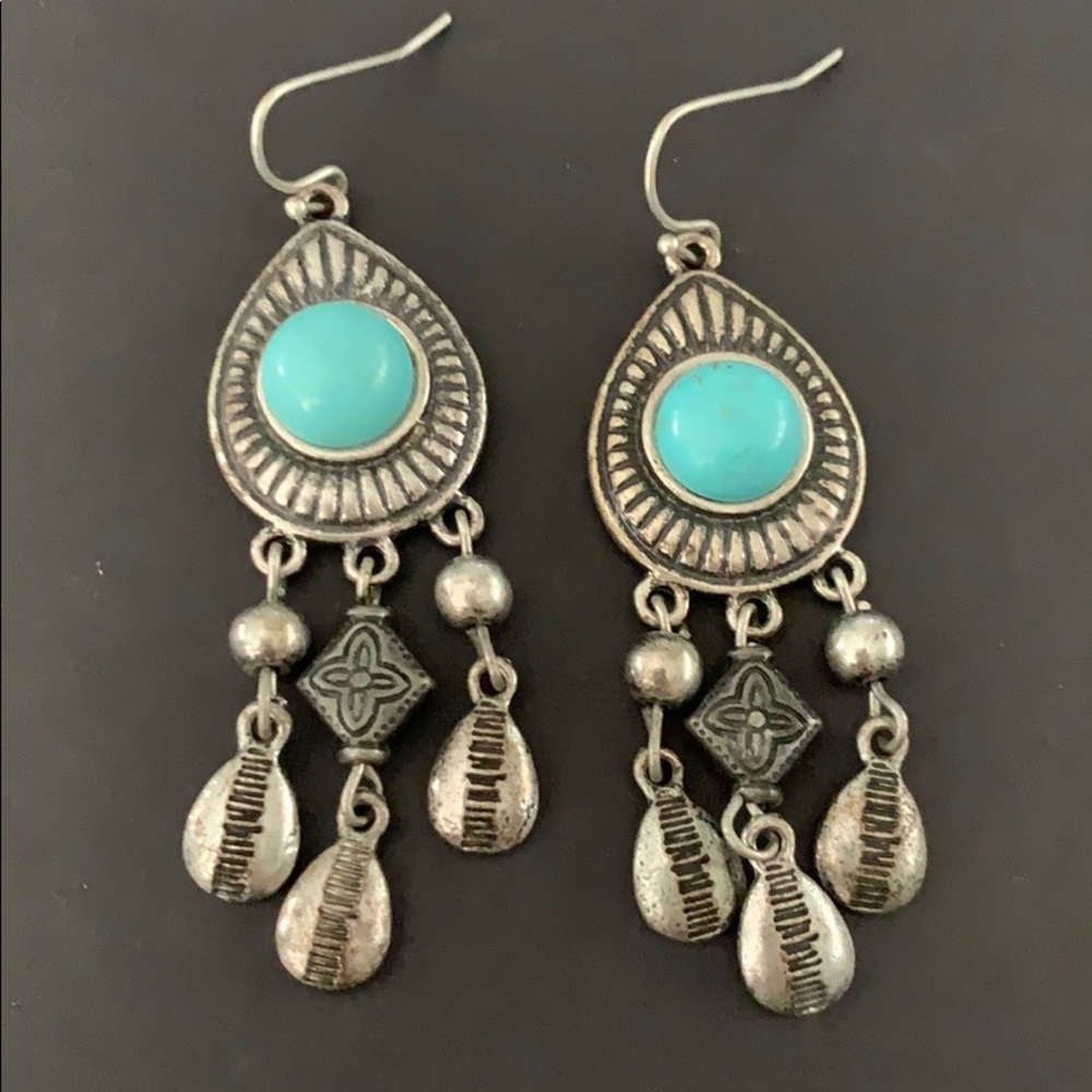 Turquoise silver earrings